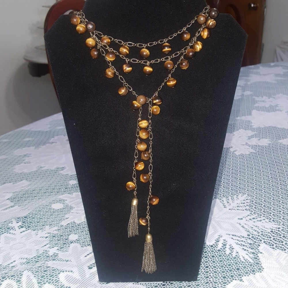 Boho/20's Long lariat neckless with tassels